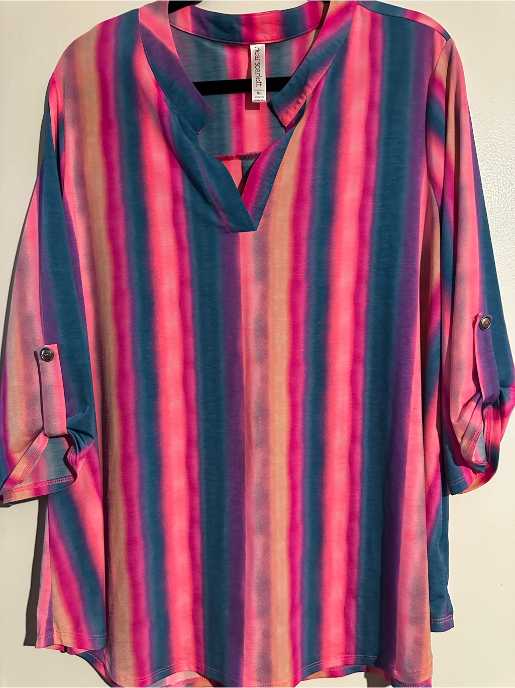 Scarlett Women's Multicolor Stripe V-Neck Tunic